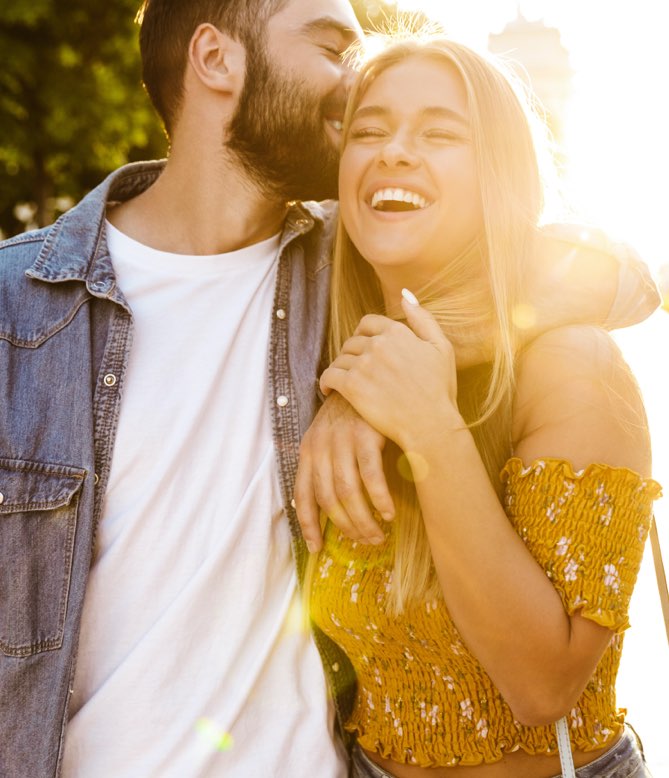 Langley couple laughing